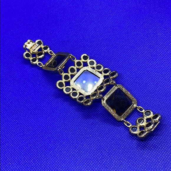 Chunky Black & Smoky Quartz Bracelet - Picture 12 of 13